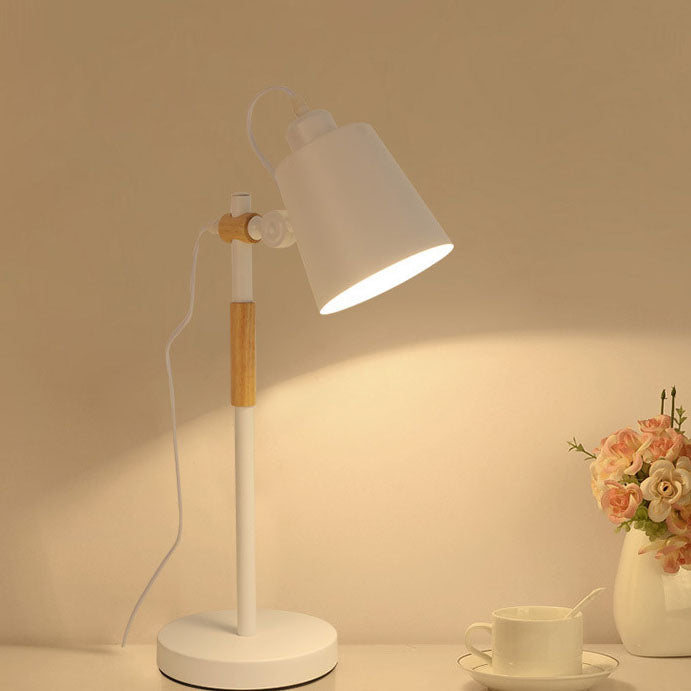 Moderne minimalistische 1-flammige Tischlampe aus einfarbigem Holz 