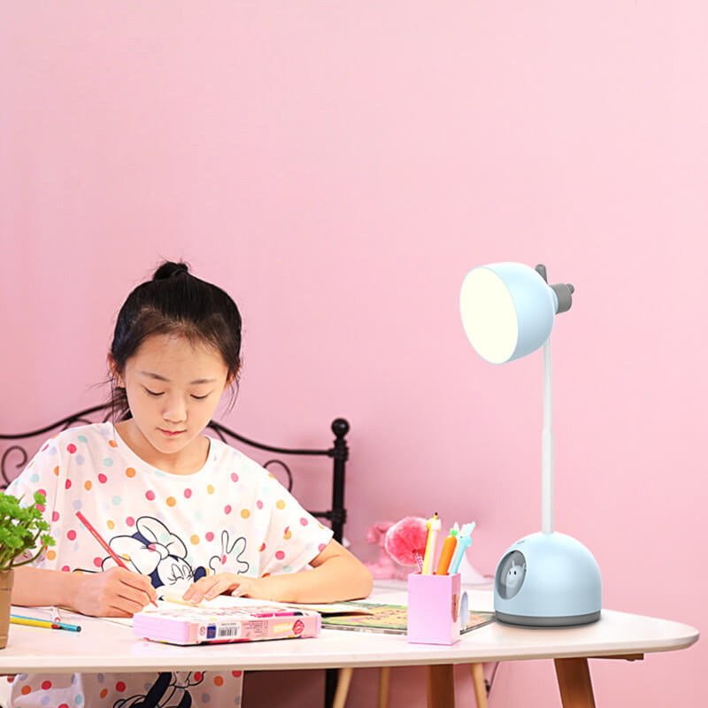 Lampe de bureau LED pour enfants avec chargement USB et dessin animé de poupée créative, soin des yeux pour la lecture 