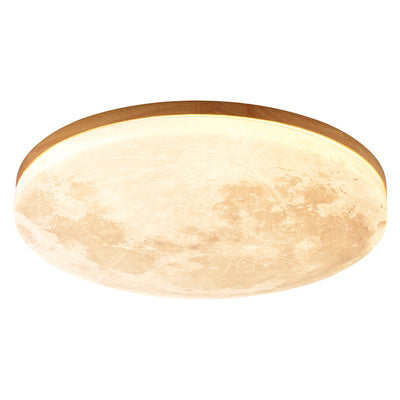 Nordic Minimalist Moon Round Acrylic LED Flush Mount Ceiling Light