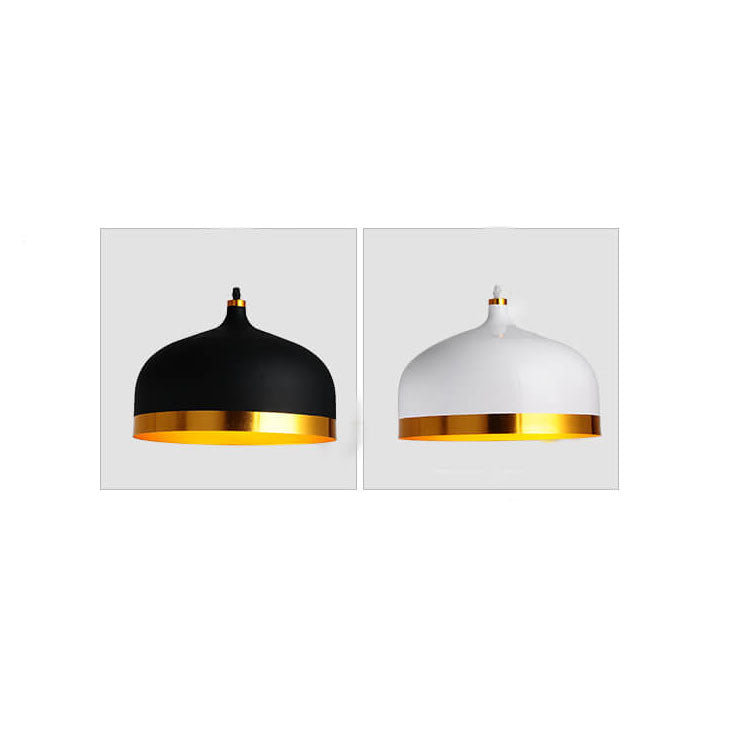 Lustre suspendu moderne en aluminium demi-rond à une lumière 