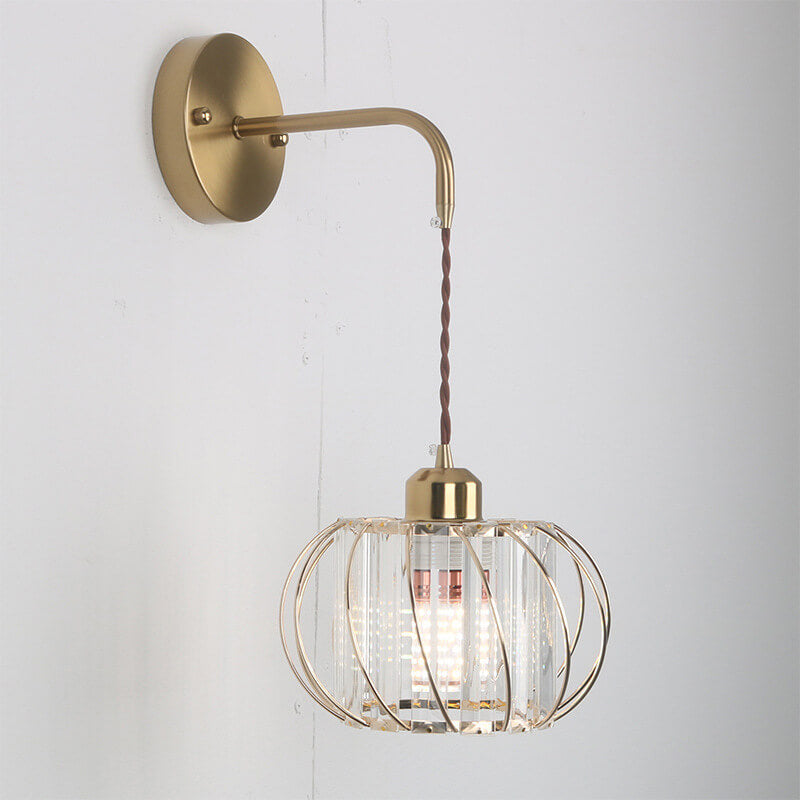 Nordic Creative Adjustable Crystal Lantern Design 1-Light Wall Sconce Lamp