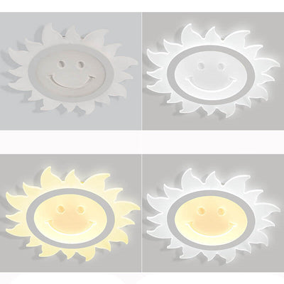 Creative Cartoon Smiley Sun LED Flush Mount Ceiling Light