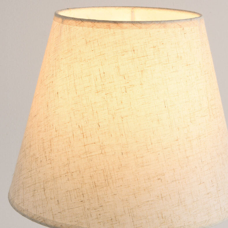 Modern Minimalist Pure Black White Iron Fabric 1-Light Table Lamp For Bedroom