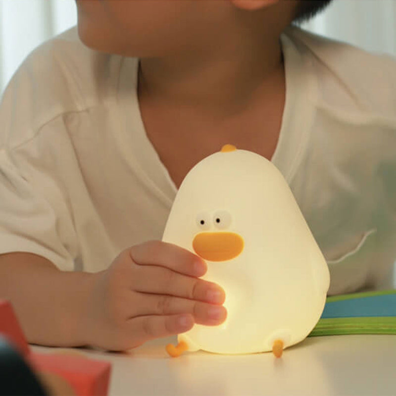 Lampe de table USB avec veilleuse en silicone LED pour poussin dessin animé 