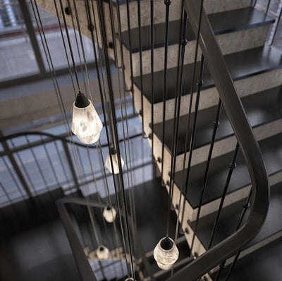 Modern Minimalist Full Copper Dolomite 1-Light Pendant Light