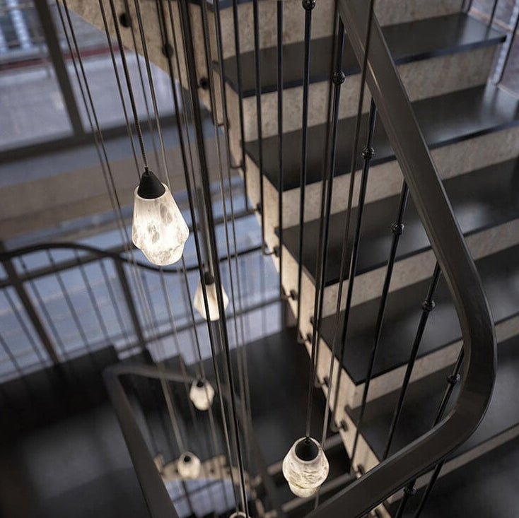 Modern Minimalist Full Copper Dolomite 1-Light Pendant Light