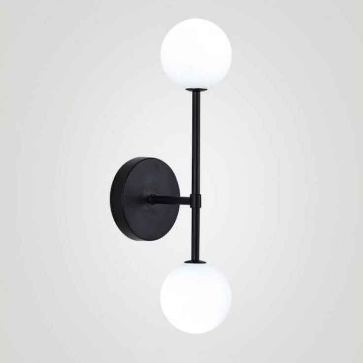 Glass Ball 2-Light  Metal bracket Globe Armed Sconce Lamp