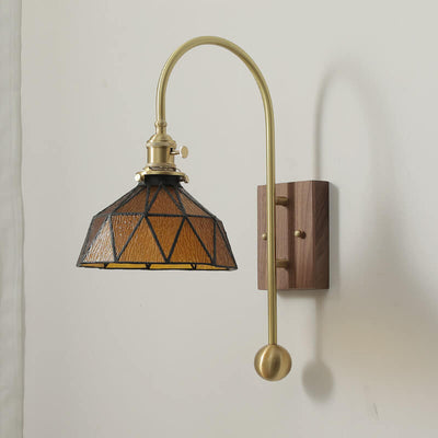 Modern Japanese Vintage Brass 1-Light Wall Sconce Lamp