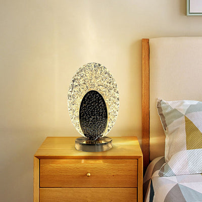 Light Luxury Acrylic Oval LED Rechargeable Touch Table Lamp