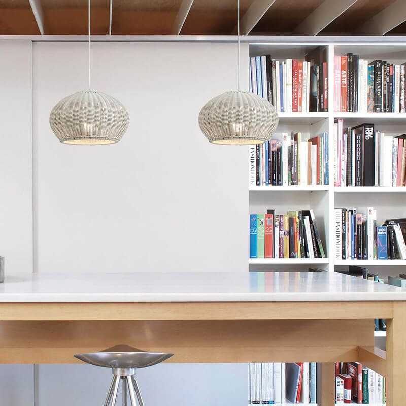 Japanese Minimalist Rattan 1-Light Pendant Light