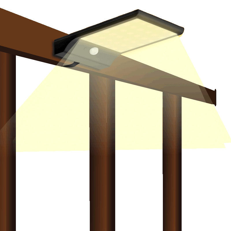 Aplique de pared exterior solar LED cuadrado minimalista moderno de ABS con sensor e impermeable, para patio exterior 