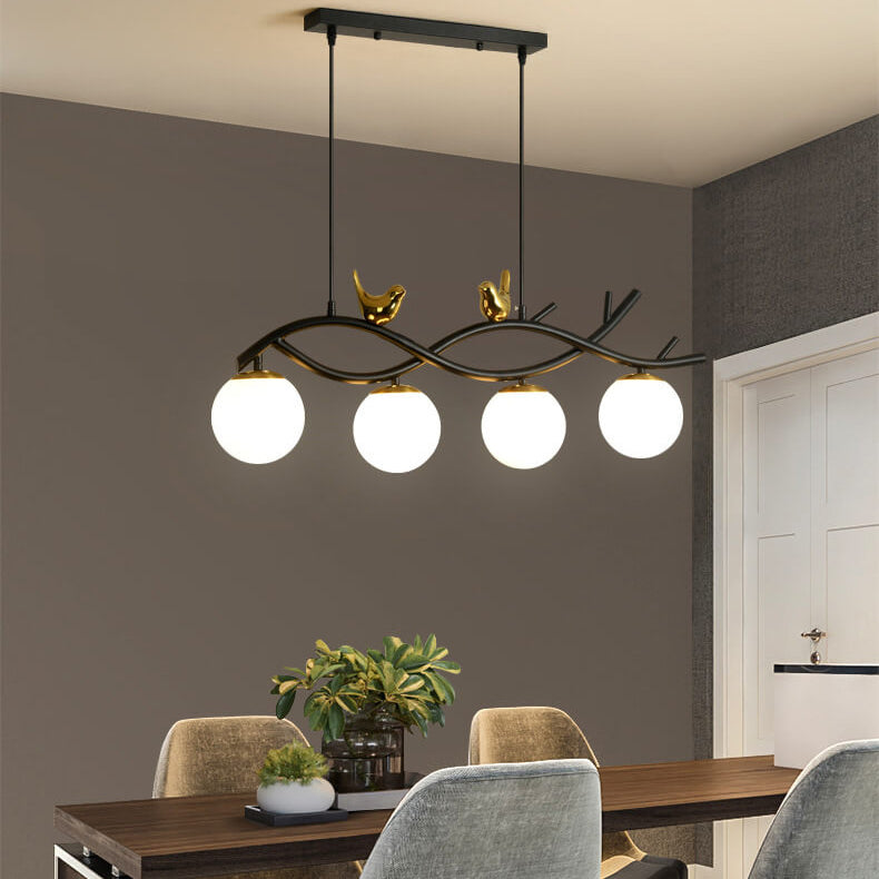 Simple Nordic Creative Bird Design 4-Light Chandelier