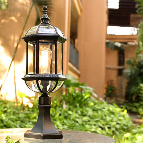 Europäische Vintage-Zaun-Pfostenleuchte Patio Outdoor Wasserdichte Gartenleuchte 