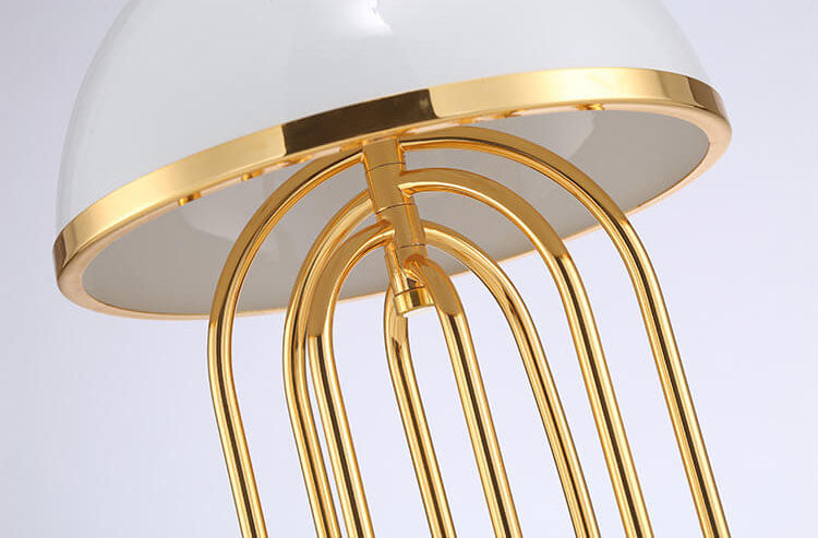 Moderne, leichte, luxuriöse, drehbare, 2-flammige Tischlampe aus Aluminiummetall 