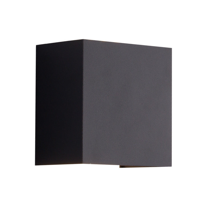 Modern Solid Color Aluminum Square LED Outdoor Waterproof Wall Sconce Lamp