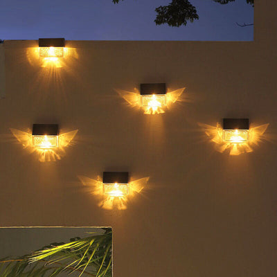 Solar Butterfly Light Outdoor Patio Fence LED Wall Sconce Lamp