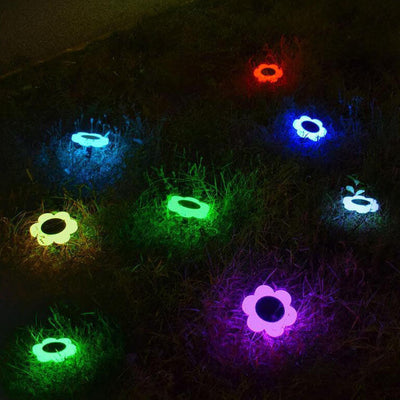 Simple 7 Color Round Plum Blossom LED Outdoor Garden Landscape Light