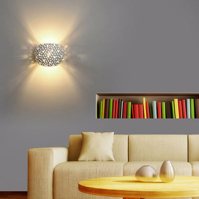 Modern Minimalist Hollow Plaster 1-Light Wall Sconce Lamp