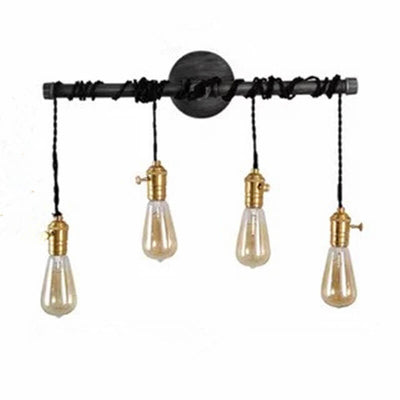 Industrial Vintage Water Pipes Strip Hanging  1/4 Light Wall Sconce Lamp