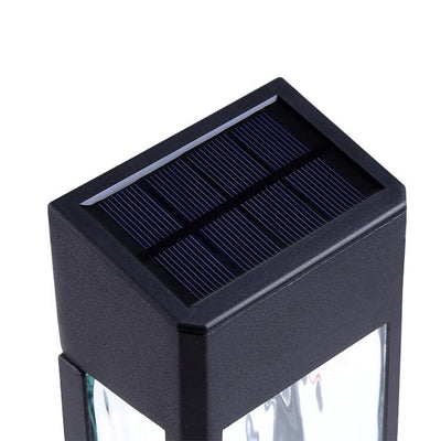 Solar Rectangular LED Outdoor Garden Glass Light