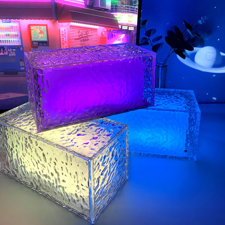 مصباح طاولة ديكوري LED RGB أكريليك مكعب ثلجي مبتكر 