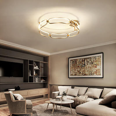 Modern Simple Ring Combination Design LED Semi-Flush Mount Light