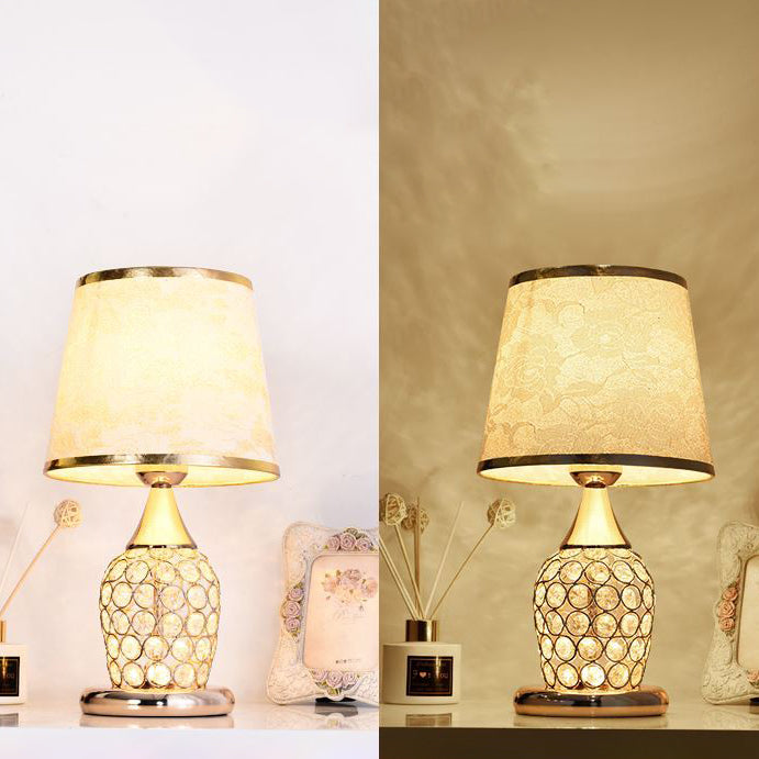 Lampe de table 1 lumière avec design créatif de motif en cristal européen 