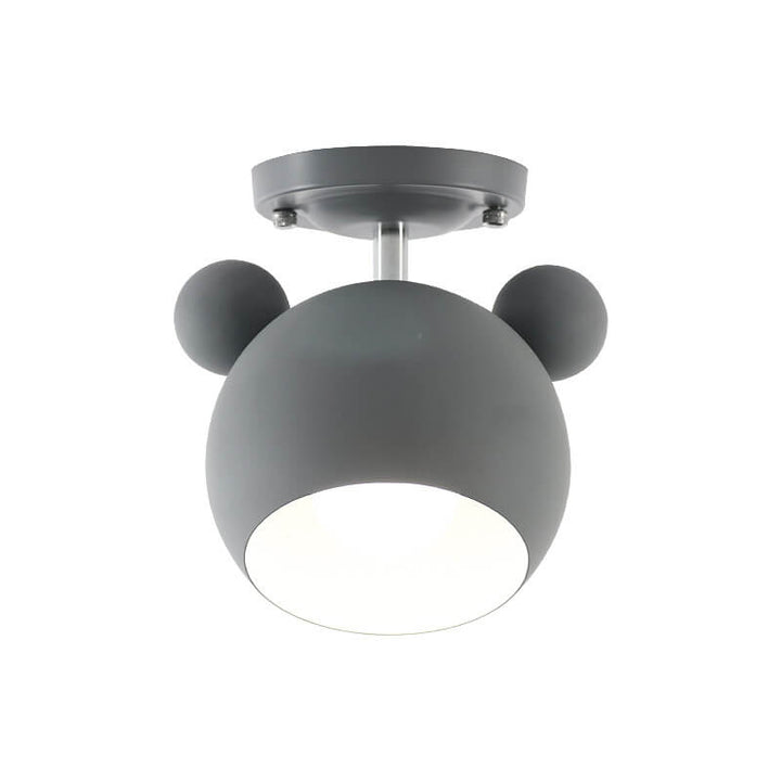 Contemporary Nordic Cartoon Dome Shape Iron 1-Light Semi-Flush Mount Ceiling Light For Hallway