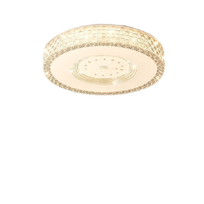 Modern Luxury Round Acrylic Hardware Starlight LED Flush Mount Ceiling Light For Living Room &amp; Bedroom