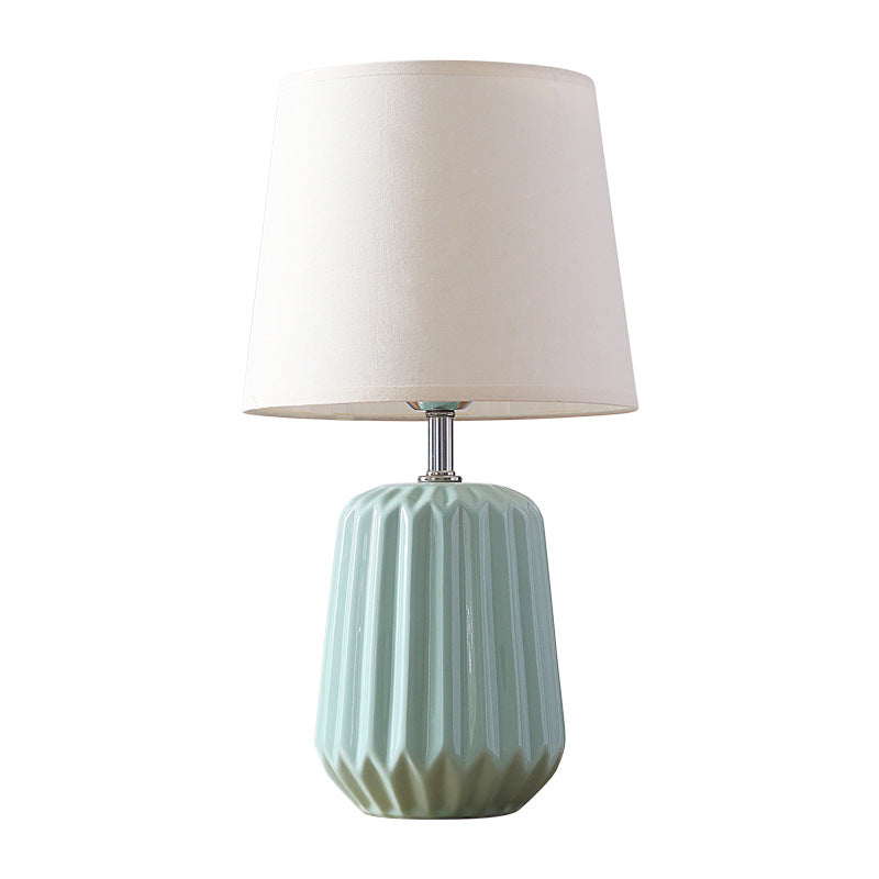 Lampe de table 1 lumière en céramique et tissu nordique Macaron 