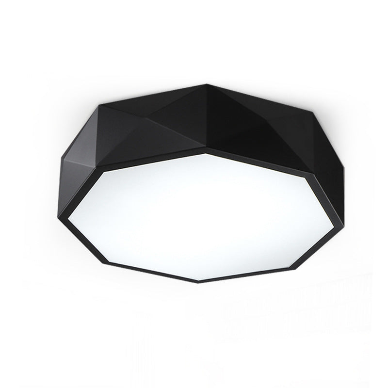Modern Minimalist Rhombus Geometry Acrylic Iron LED Flush Mount Ceiling Light for Living Room