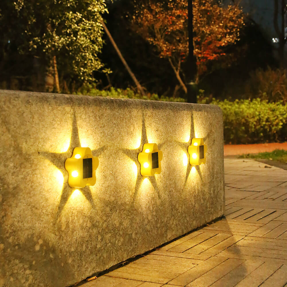 Lámpara de Aplique de Pared para Exterior LED Impermeable de Jardín Pentagrama Solar 