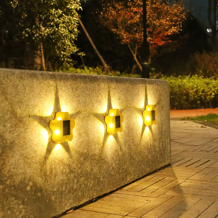 Lámpara de Aplique de Pared para Exterior LED Impermeable de Jardín Pentagrama Solar 