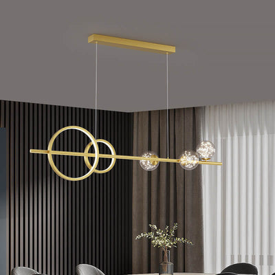 Modern Luxury Long Round Ring Full Sky Island Light LED Chandelier