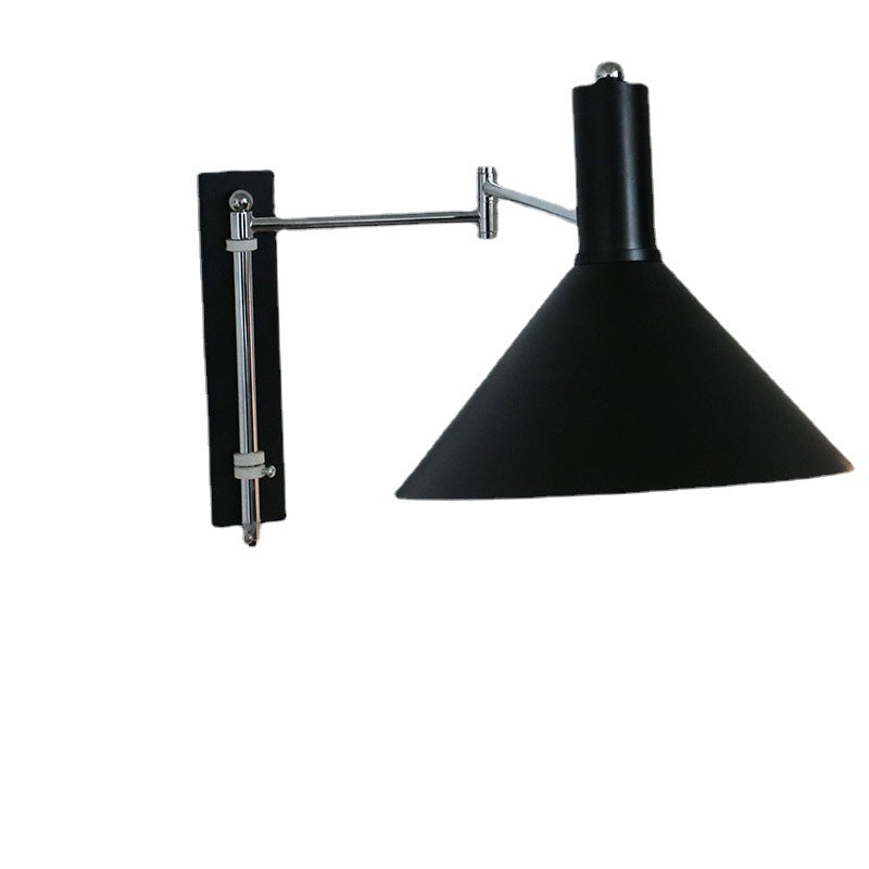 Nordic Vintage Barn Shade 1-Light Swing Arm Wall Sconce Lamp