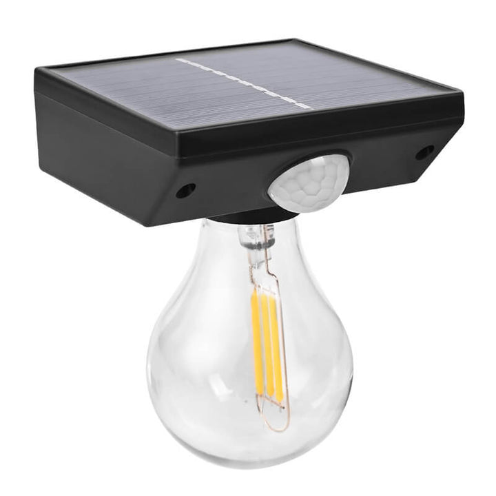 Modern Minimalist Solar Outdoor Human Sensor Super Bright Tungsten Bulb LED Waterproof Patio Wall Sconce Lamp