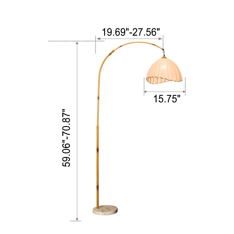 Vintage Stoff Marmor Angeln Nachahmung Bambusstab 1-Licht Stehlampe