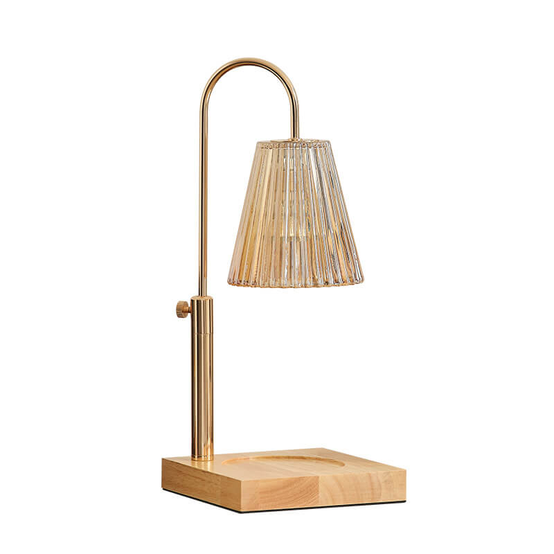 Lámpara de mesa de cera derretida de 1 luz de cuerno de bambú y madera romántica creativa moderna 