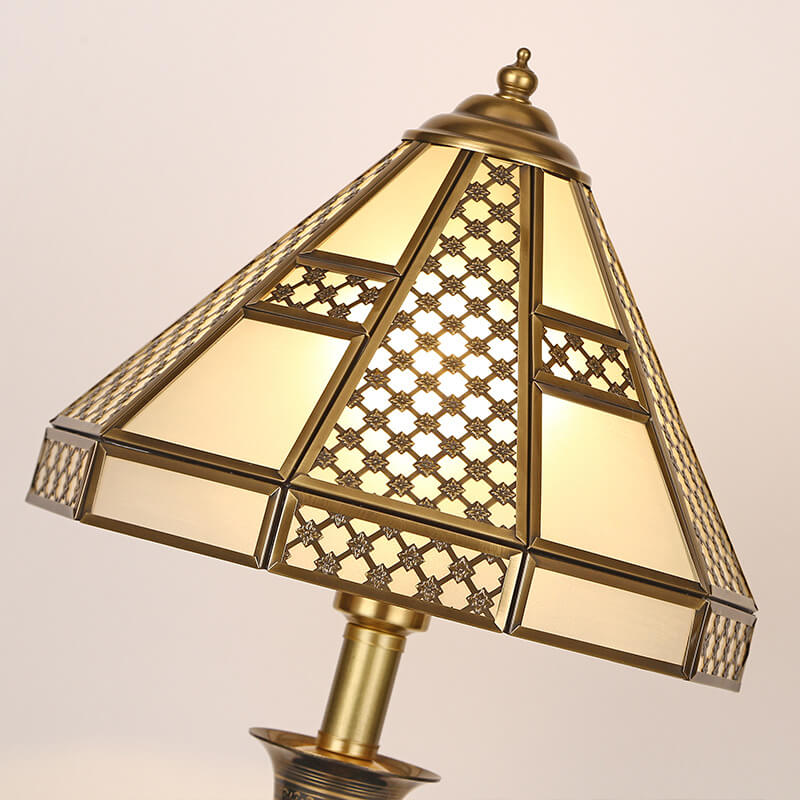 Modern Luxury Glass Copper 1-Light Table Lamp For Bedroom