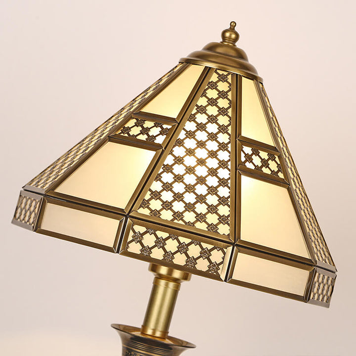 Modern Luxury Glass Copper 1-Light Table Lamp For Bedroom