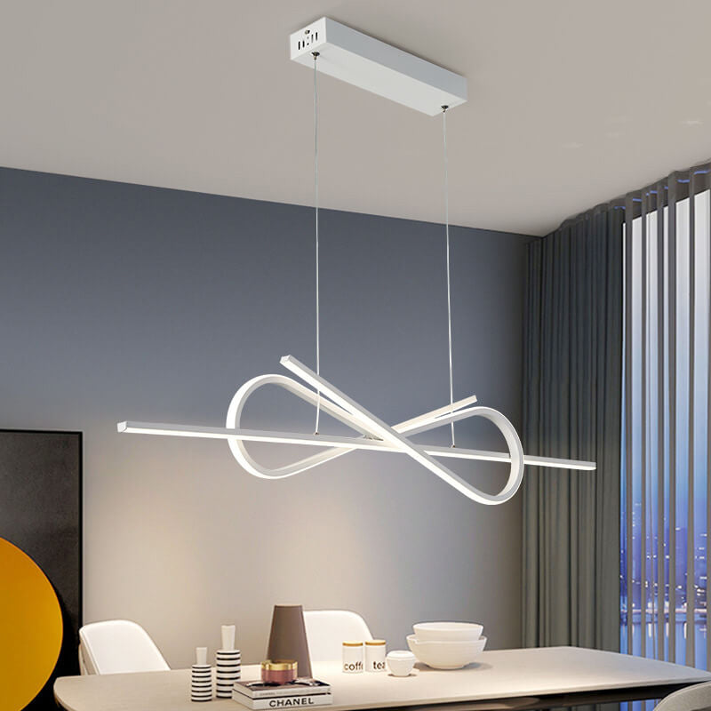 Modern Light Luxury Bow Line Design Island Light LED Chandelier