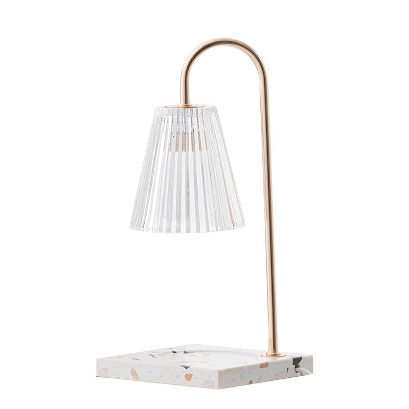 Contemporary Nordic Terrazzo Glass Shade 1-Light Melting Wax Table Lamp