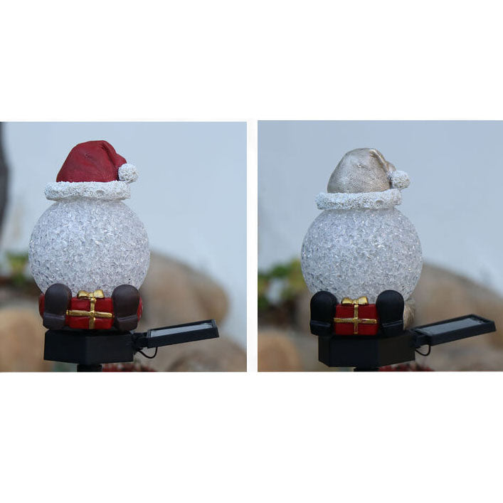 Décoration de jardin solaire de Noël Bonhomme de neige Lumière de paysage pour pelouse 