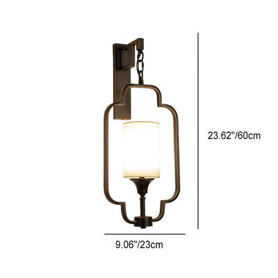 Lampe Applique Murale 1 Lumière avec Cadre en Fer et Tissu Classique Moderne 