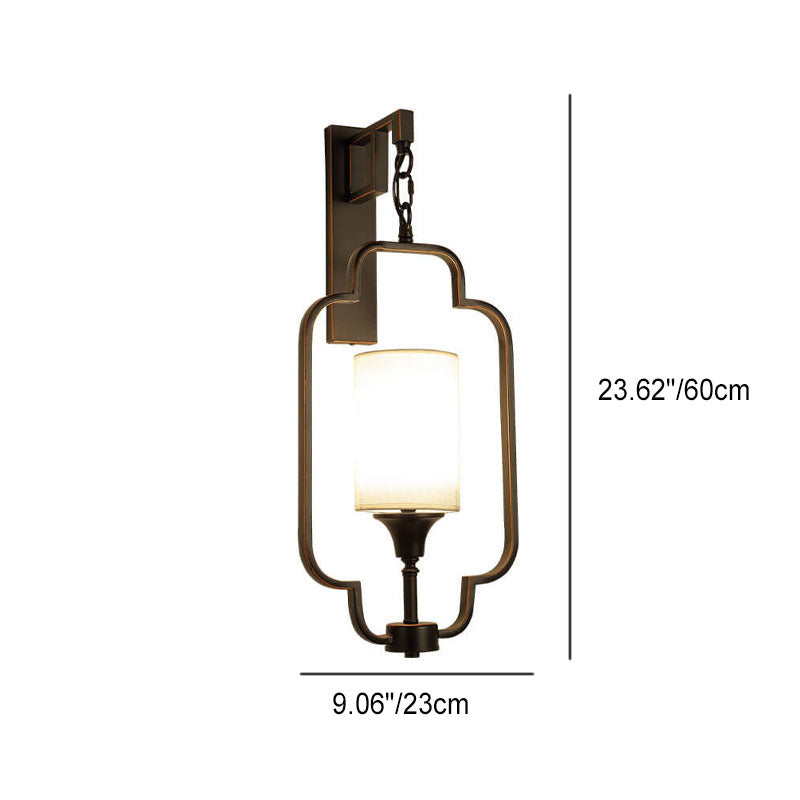 Lampe Applique Murale 1 Lumière avec Cadre en Fer et Tissu Classique Moderne 