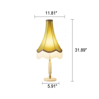 Lampe de Table à Franges Rétro Française en Cuivre à 1 Lumière 