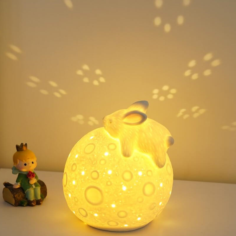 Modern Creative Astronaut Rabbit USB Rechargeable LED Night Light Table Lamp