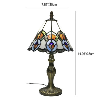 Tiffany Decorative Flower Umbrella Rose Alloy Stained Glass 1-Light Table Lamp