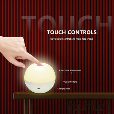 LED Rundkugel-Nachtlicht 16 Farben Fernbedienung Touch Tischlampe 