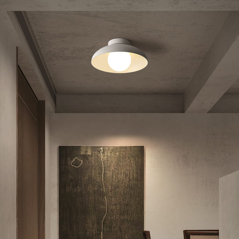 Zeitgenössische nordische Wabi-Sabi Halbdeckenleuchte aus Eisen und Glas mit 1 Flamme für das Wohnzimmer 